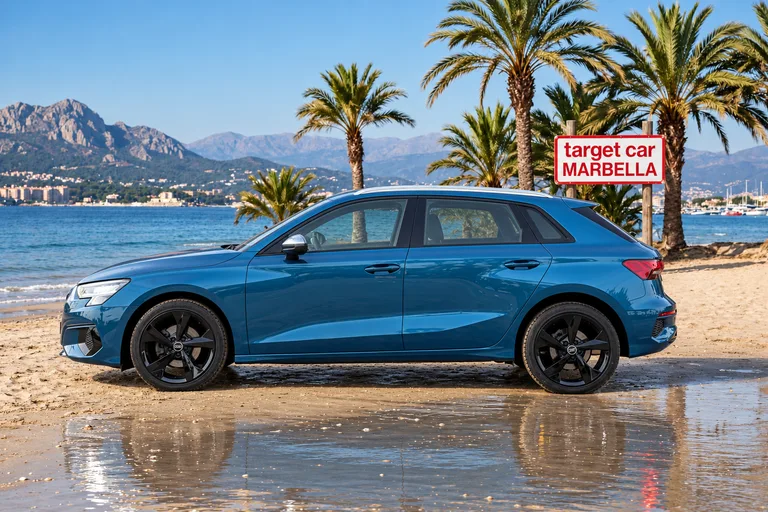 Audi A3, Inszenierte Außenaufnahme am Strand