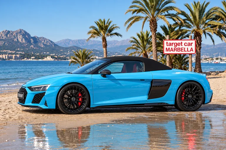 Audi R8 Spyder, Inszenierte Außenaufnahme am Strand