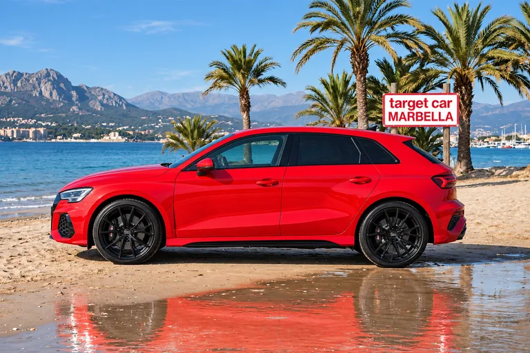 Audi RS 3 on the beach