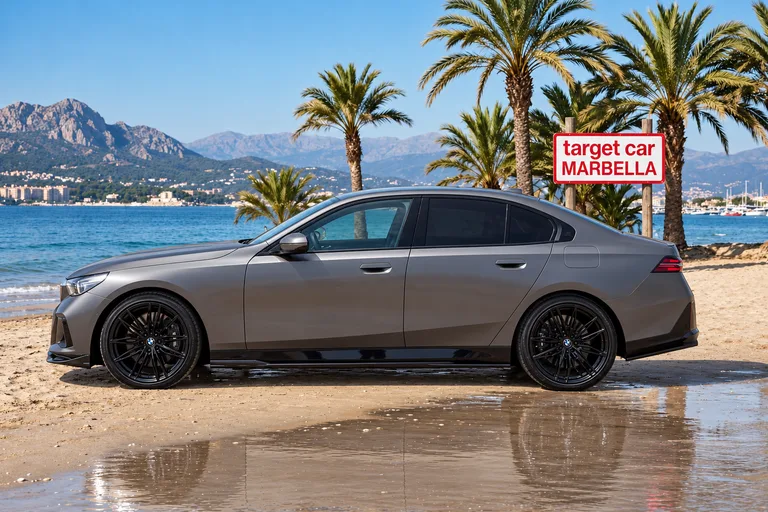 BMW 520d, Inszenierte Außenaufnahme am Strand