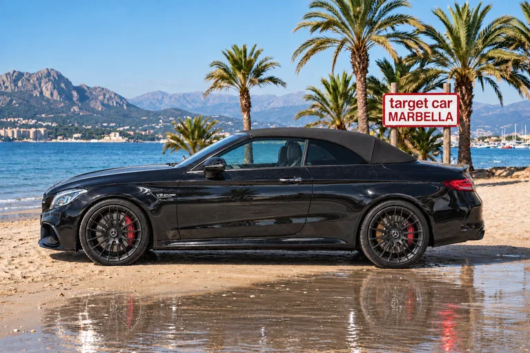 Mercedes-Benz C 63 S AMG Cabriolet on the beach