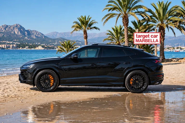 Lamborghini Urus Akrapovič on the beach