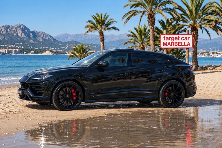 Lamborghini Urus, Exterior con fondo de playa recreado
