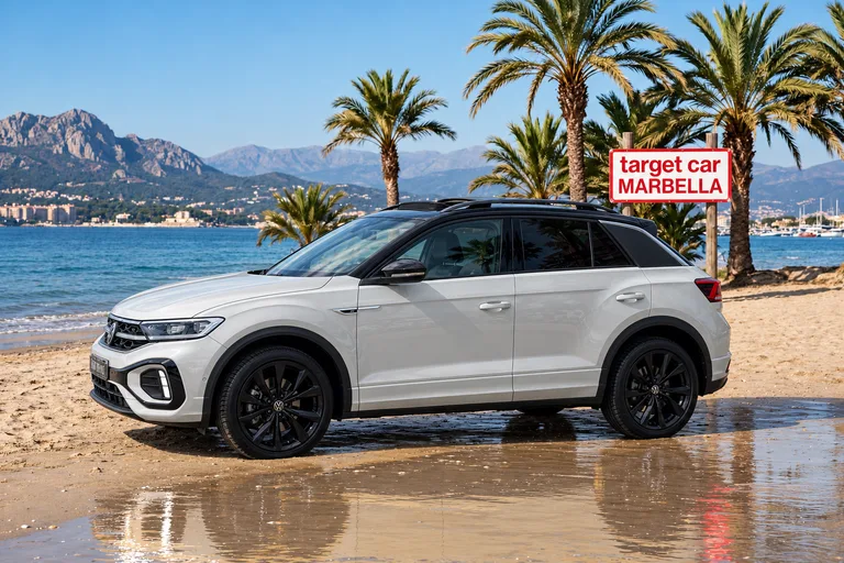 Volkswagen T-Roc R-Line, Exterior con fondo de playa recreado